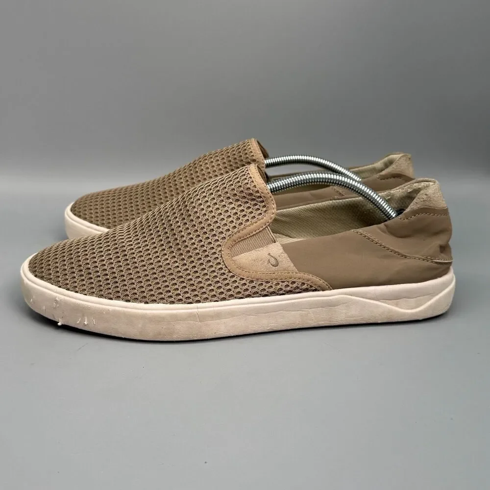 Olukai Lae‘ahi Mens 12 Clay Brown Breathable Lightweight Slip-On Casual Sneakers